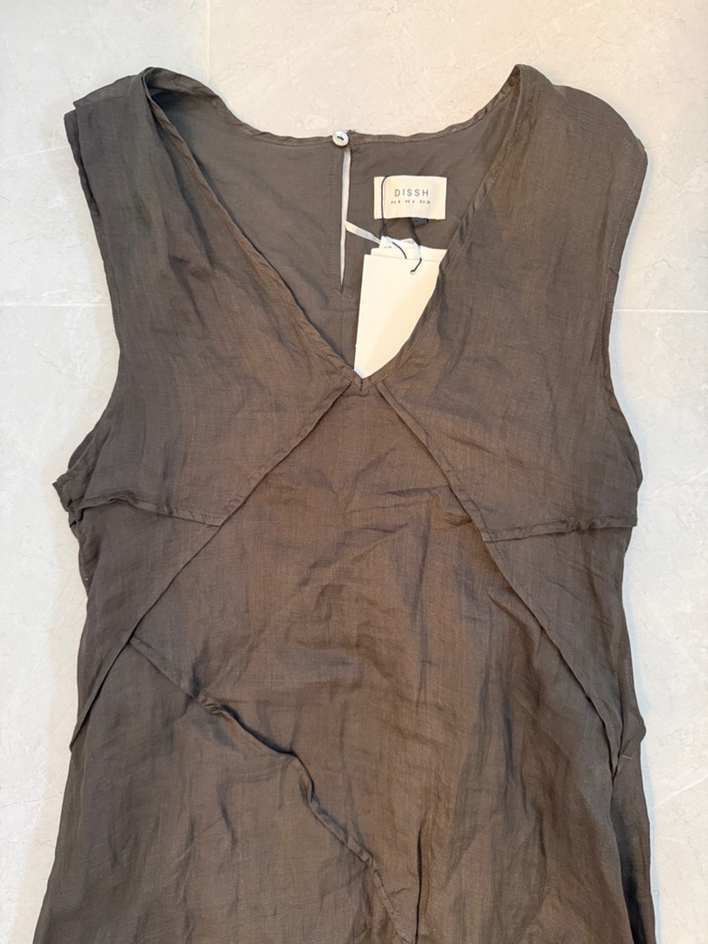 DISSH Ramie V-neck Maxi Dress - Picture 3 of 6